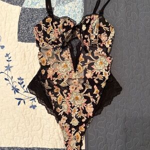 Victoria's Secret Black Lace Bodysuit